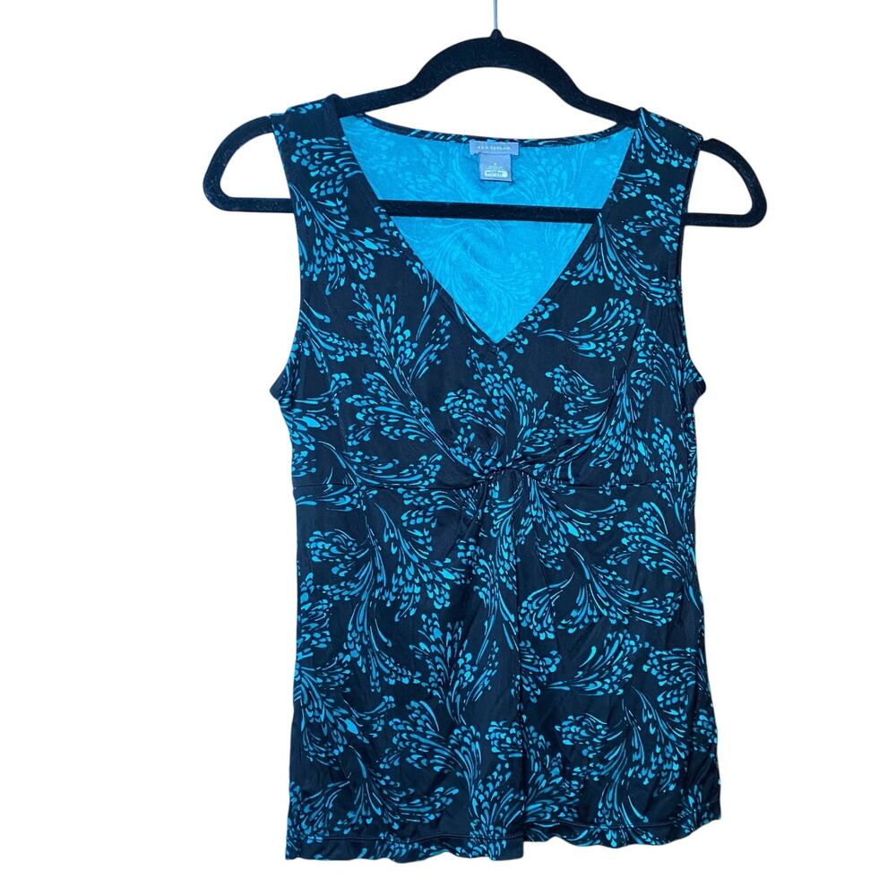 Ann Taylor - Black and Blue Silky Tank Top - Great Condition